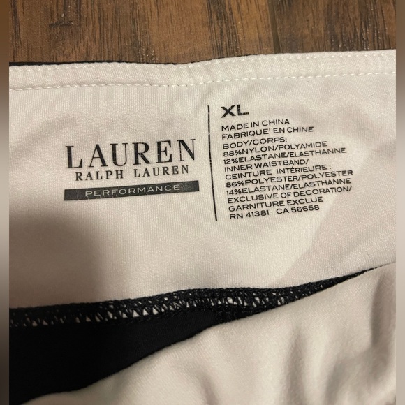 Ralph Lauren performance black & white full length leggings inner waist band XL - Picture 3 of 5